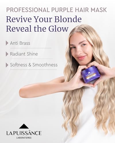 Purple Hair Mask for Blonde & Highlighted Hair - Neutralizes Brassiness & Adds Shine