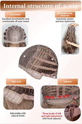 Wig Set for Women - Premium Semi-Long Style with Face-Enhancing Effect, Hime Gold Beige DY02C Bob Variation