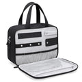 Travel Toiletry Bag,Water-resistant Makeup Cosmetic Bag with Jewelry Organizer Hanging Toiletry Bag for women Trips Camping Bathroom,Black