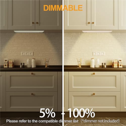 24 Inch Dimmable Under Cabinet LED Light - 18W, 1237LM, Warm to Daylight, CRI 92+