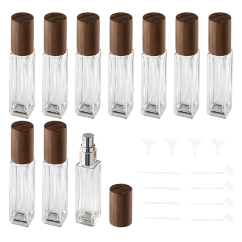 Perfume Atomizer, Glass Perfume Container,Travel Bottle Refillable, Empty Portable Leakproof Frangrance Spray Bottle (10pcs 10ml/0.3oz)