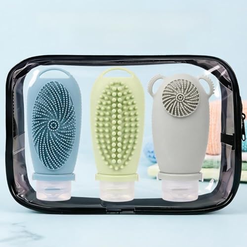 Travel Bottles for Toiletries,Tsa Approved Travel Size Containers 3-Pack (3.4 oz)£¬Leak Proof Refillable Liquid Silicone Squeezable Accessories for Shampoo Conditioner Lotion