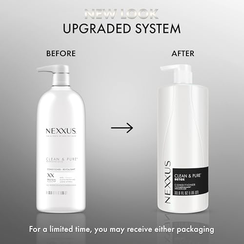 Nexxus Clean and Pure Conditioner, With ProteinFusion, Nourished Hair Care Silicone, Dye And Paraben Free 33.8 oz