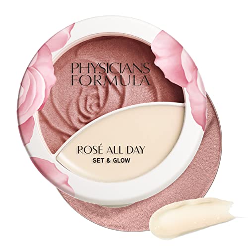Physicians Formula Ros? All Day Set & Glow Highlighter Face Makeup Powder Brightening Rose, Dermatologist Approved