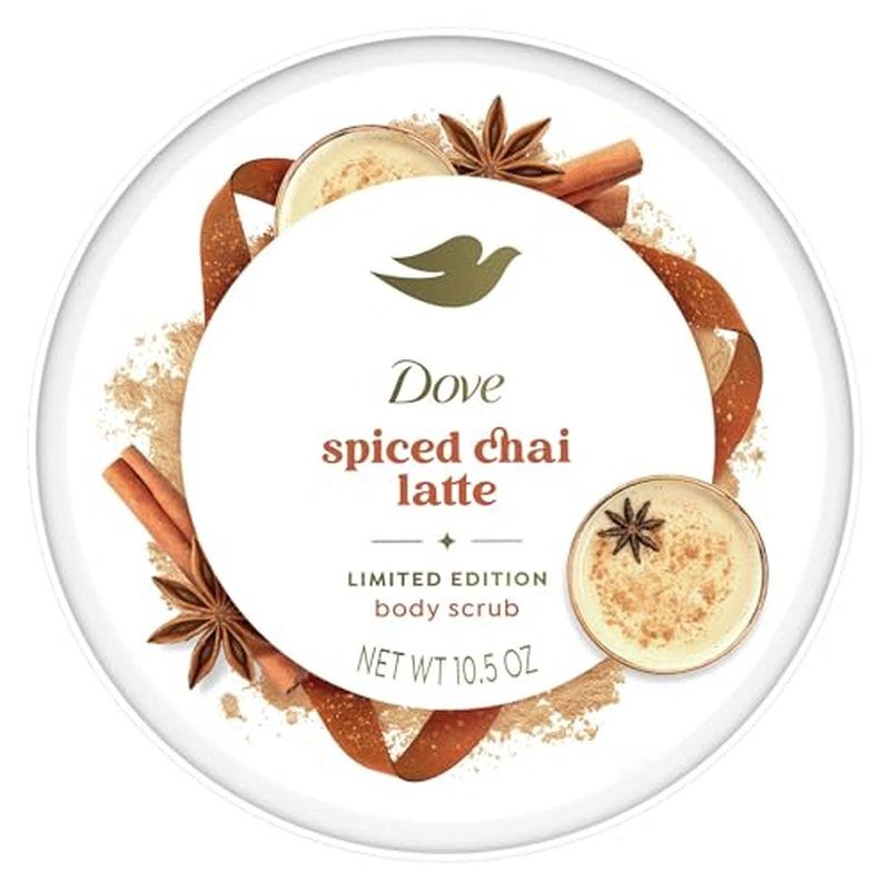Dove Exfoliating Body Scrub ? Spiced Chai Latte, Deeply Nourishing Exfoliant with ¨ù Moisturizing Cream, 10.5 oz