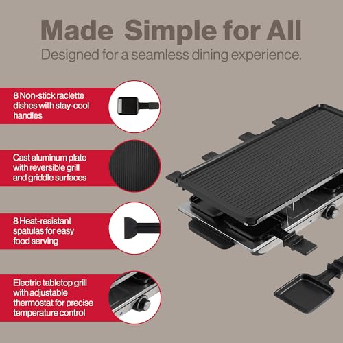 Indoor Electric Raclette Grill for 8 People - Swissmar Geneva