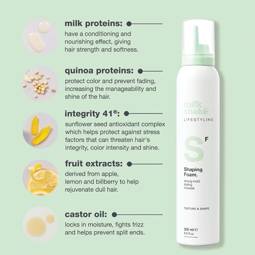 Milk Shake Shaping Foam - Strong Hold Mousse, 6.8 Fl Oz