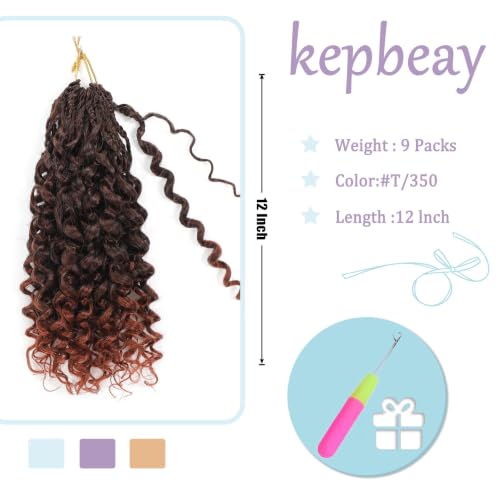 Pre Looped GoGo Curl Crochet Hair 12 Inch - 9 Packs Blonde & Black