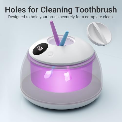 White Ultrasonic Retainer & Denture Cleaner 45kHz Digital Timer 200ML Stainless Steel