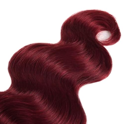 Burgundy Human Hair Extensions 14 Inch Body Wave Double Weft 100g