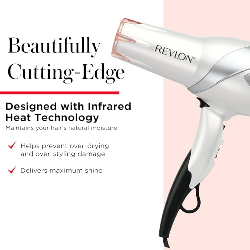 Revlon 1875W Infrared Hair Dryer for Faster Drying & Maximum Shine