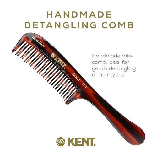 Kent 21T Large Detangling Wide Tooth Comb 3 Pack Tortoiseshell - Handmade