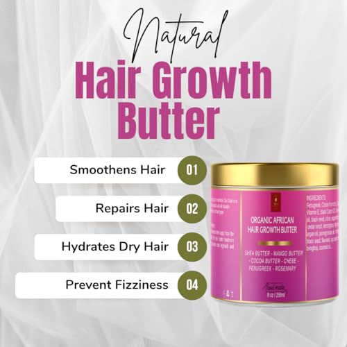 Chebe Hair Growth Butter - Ayurvedic Deep Conditioning for All Hair Types 8oz