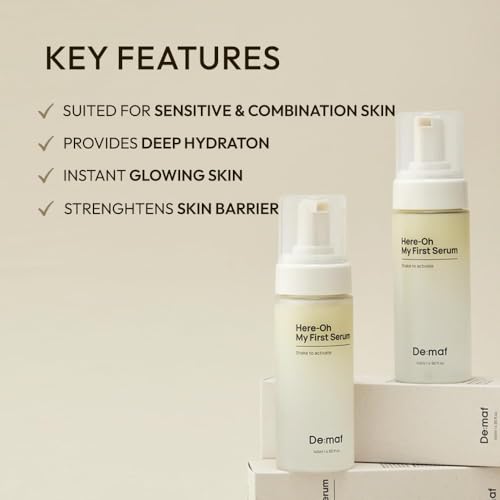 De:maf Hydrating Face Serum with Hyaluronic Acid & Barrier Support, Korean Glow, 15.22 fl oz Refill