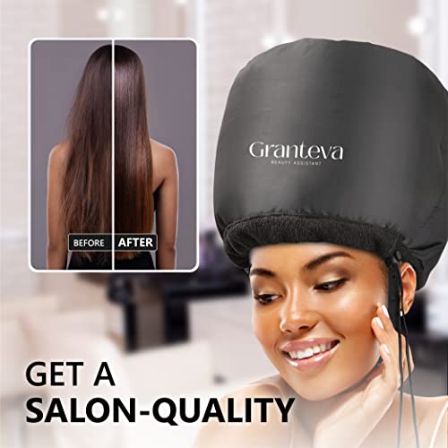 Hooded Hair Dryer with Headband - Diffuser Cap for Curly Hair, Faster Drying