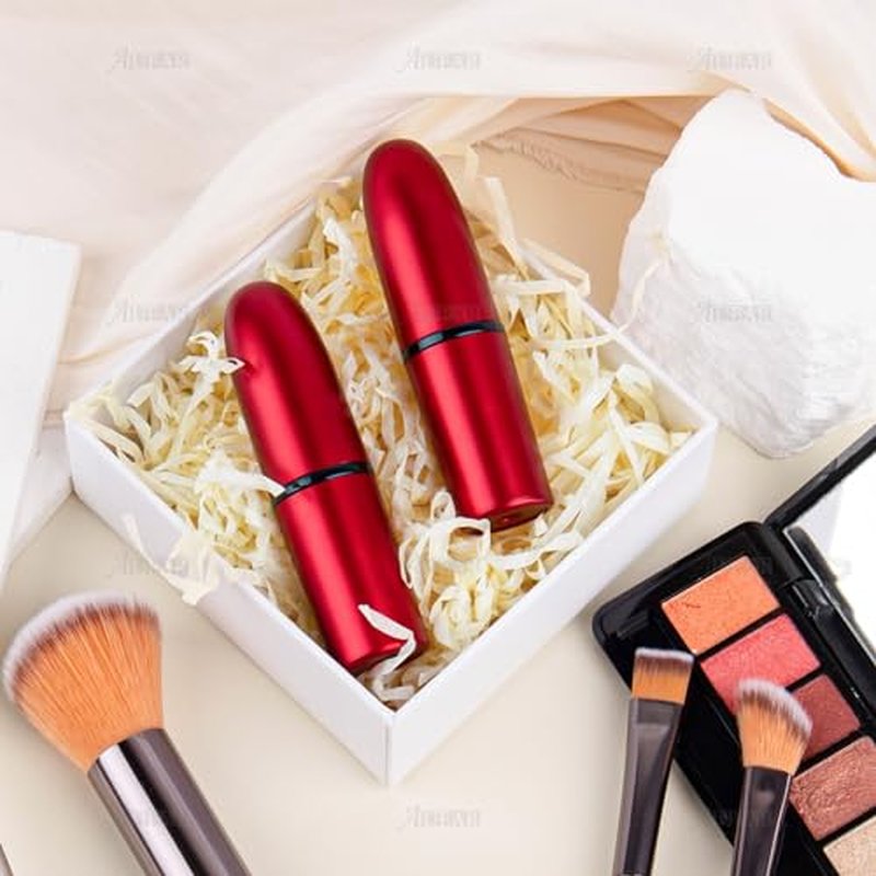 AUEAR, Empty Lipstick Tubes Bullet Shaped Holders Lip Balm Container for DIY (Red, 15 Pack)