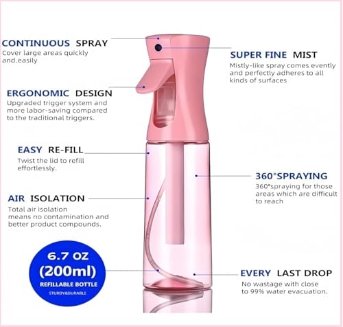 Pink 14-Piece Hair Brush Set with Sleep Bonnet, Detangler & Spray Bottle