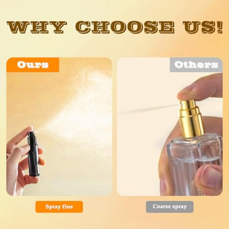 5ml Perfume Atomizer Travel Refillable,Mini Cologne Dispenser, Bottom-Filling Fragrances Perfumes Bottle,Portable Sprayer Pocket Size for Women Men Cruise Car Trip Gift 2pcs (grey-silver)