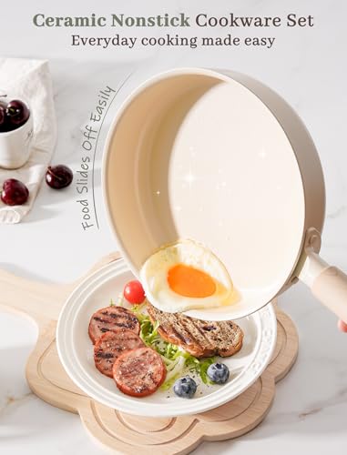 18-Piece Non-Stick Ceramic Cookware Set - Safe, Durable, Versatile Kitchen Pots & Pans