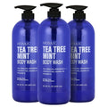Tea Tree & Mint Body Wash with Vitamin E – Large 20.2 Fl Oz Bottles — Pack of 3
