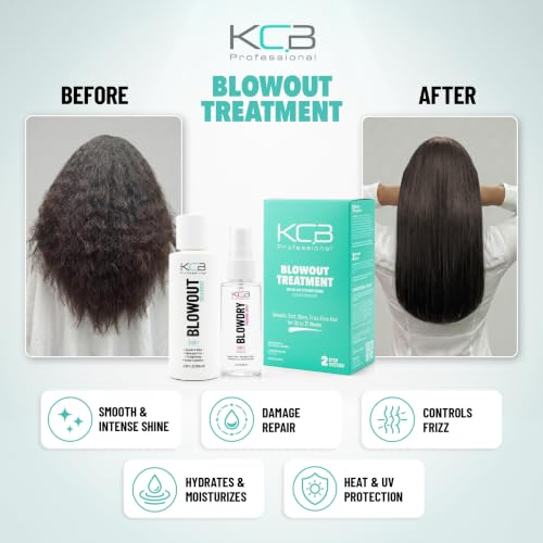 KCB Professional Keratin Hair Treatment - Frizz Control & Straightening, Formaldehyde-Free, All Hair Types, 3.38 Fl Oz