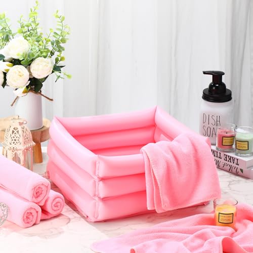 FillTouch Pink Foot Spa Kit with Towels for Kids - Spa Party Supplies