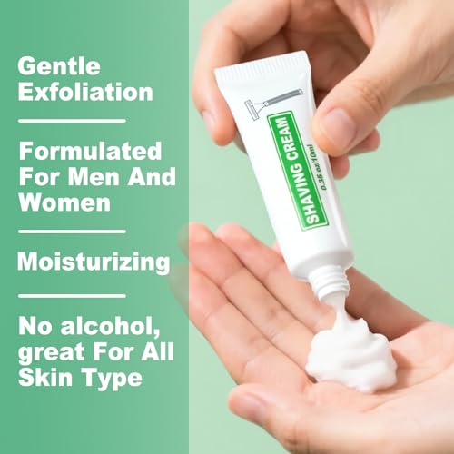 Travel Size Shaving Cream Bulk 50 Pack, 10ml Disposable Shaving Gel for Men & Women