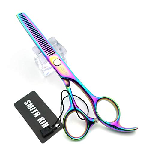 Smithking Rainbow 5.5 Inch Hair Cutting Scissors Set with Thinning Shears & Case