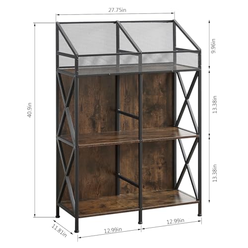 EYOCAL Vinyl Record Storage Rack - Wooden Display Shelf for Albums & Magazines