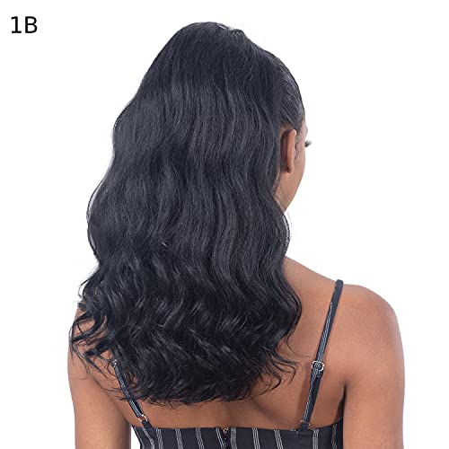 Natural Me Wavy Drawstring Ponytail Wig - Off Black 1B