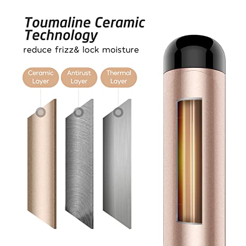 Hoson 1 3/4 Inch Curling Iron with Tourmaline Ceramic Coating & Adjustable Temperature