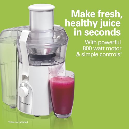 Hamilton Beach Juicer Machine with 3-Inch Feed Chute - White, 800W