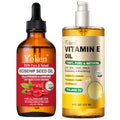 Organic Vitamin E Oil & Rosehip Seed Oil,100% Pure Oil for Skin,Scars and Face Care