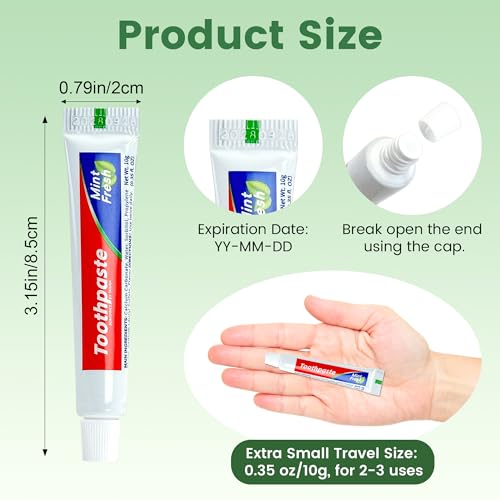 Cydioa 100 Pack Mini Mint Toothpaste Tubes 0.35oz Travel Size Bulk