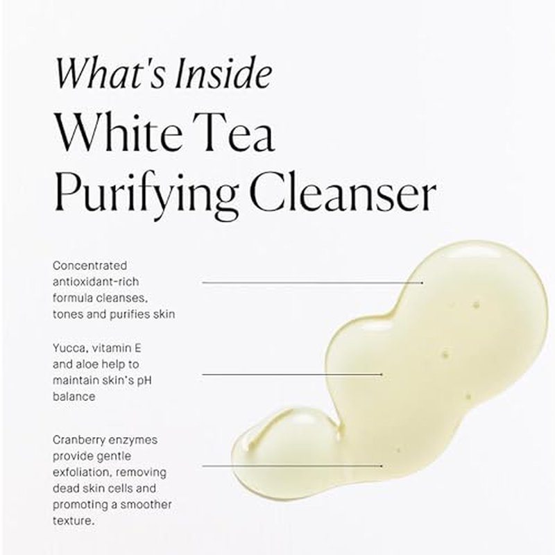 ARCONA White Tea Purifying Water Based Cleanser For Sensitive Skin - Gentle Face Wash For Women - Exfoliating Face Wash, Cranberry, Yucca, Vitamin E, Aloe - Made In The USA - 3.67oz. Made In The USA