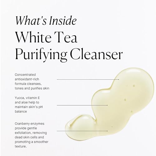 ARCONA White Tea Purifying Water Based Cleanser For Sensitive Skin - Gentle Face Wash For Women - Exfoliating Face Wash, Cranberry, Yucca, Vitamin E, Aloe - Made In The USA - 3.67oz. Made In The USA