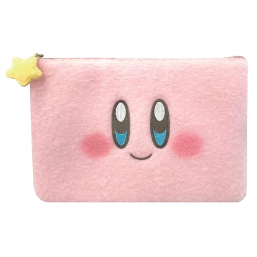 Kirby Fluffy Pouch (Smile) ? 8.7 Inch Plush Cosmetic Bag, Jewelry Organizer, Travel Storage Case