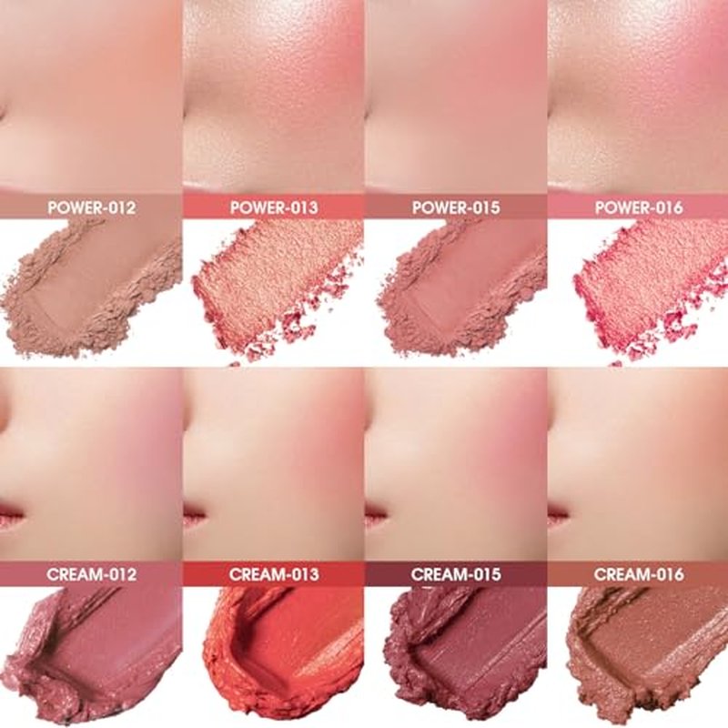 8 Colors Blush Palette, 4 Powder + 4 Cream Blush, Contour and Highlight Blush Palette, Natural Nude Makeup Brighten Skin Tone Portable Makeup Blush, Professional Facial Makeup Blush