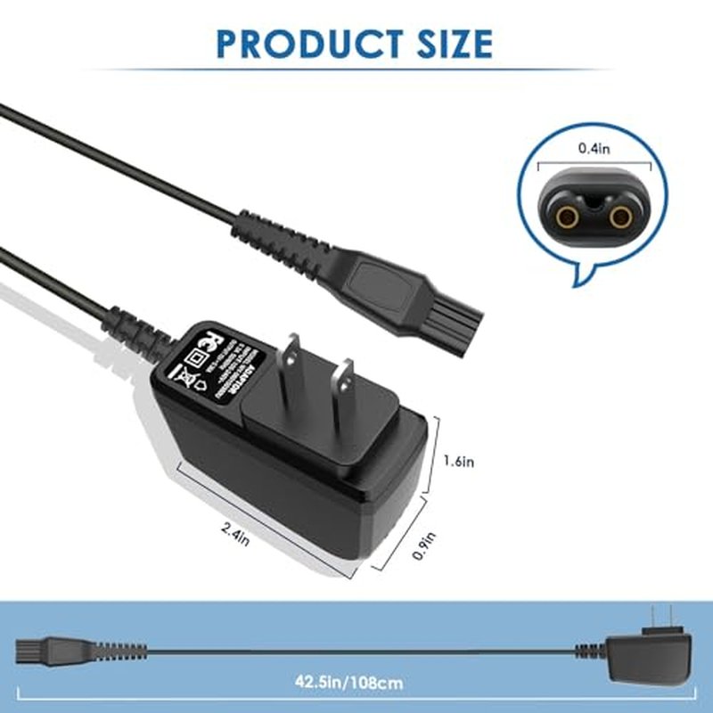 15V Charger Cord Compatible with Norelco HQ8505 3000 5000 7000 9000 Series MG5750 MG7750 MG7790 Shaver