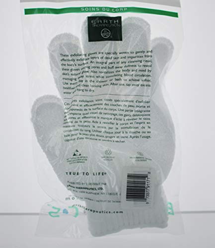 Exfoliating Body Gloves - Pack of 4 White Nylon Skin Scrubbing Gloves