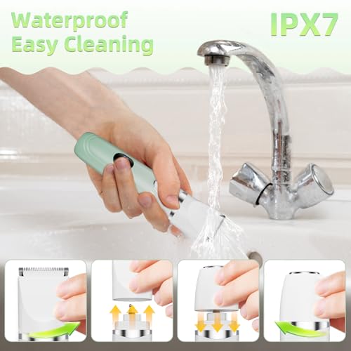 RUIBO Bikini Trimmer for Women, 3-in-1 Painless Electric Razors for Silk Skin, Wet/Dry Body Hair Shaver for Face Nose Eyebrow Arms Armpit Legs Pubic Area, IPX7 Waterproof, Ceramic Blade