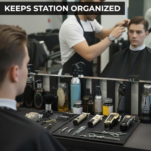 Large Professional Barber Mat 20x14 Inches Non-Slip Counter Pad for Clippers & Tools