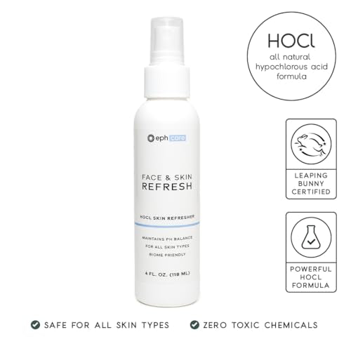 HOCl Face & Skin Refresh, Soothing & Purifying Spray, Fragrance-Free, Alcohol-Free, Natural Hypochlorous Acid, Sensitive Skin