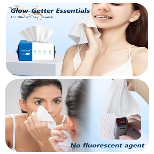 Disposable Face Towels Thick & Soft Cotton Pack of 50 - Upgraded Pull-Out Design