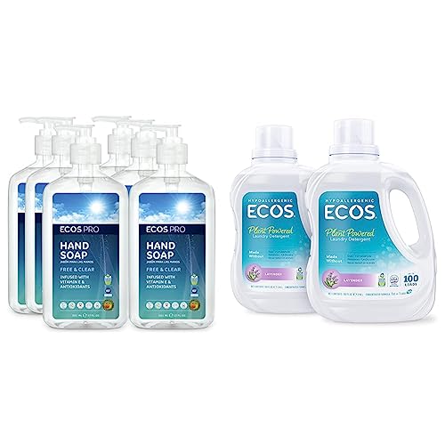 ECOS PRO Hand Soap (Pack of 6) Laundry Detergent Liquid (Pack of 2)