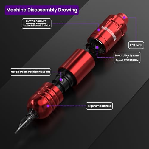 Beginner Tattoo Kit with Rotary Pen, 20 Colors & Needles – Practice Set