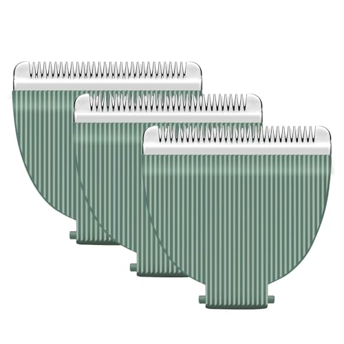 Audoc 3PCS Replacement Blades for Meridian Trimmer,Hygienic Ceramic Hair Replacement Blades for Meridian Body Trimmer (Onyx & Sage),Green