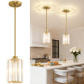 YUEXCDShome 2 Pack Brushed Gold Modern Pendant Lights for Kitchen Island No Assembly