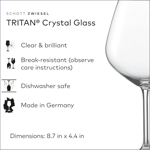 Clear Claret Burgundy Wine Glass Set of 6 - 25 Ounce Tritan Crystal
