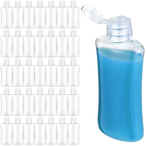 Domensi 36 Pcs 3.4 oz Travel Bottles Bulk Plastic Squeeze Lotion Bottles with Flip Cap Small Portable Travel Leak Proof Refillable Empty Cosmetic Container for Toiletries Liquid Shampoo(Clear)